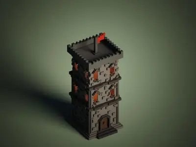 WatchTower lego tower Low-poly 3D model