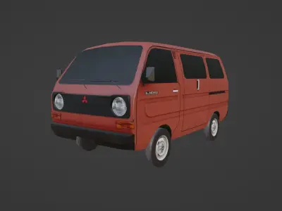 Mitsubishi Minicab Low-poly 3D model