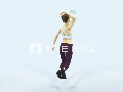 Beauty 17J Jumping Smashing Sports Volleyball Woman Low-poly 3D model