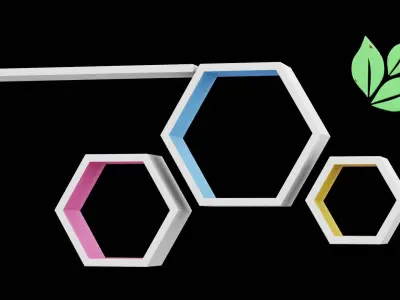 Geometrical Furniture Design Low-poly 3D model 6