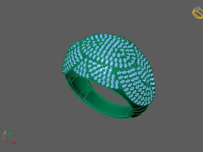 STL 3DM Print Ready Women Diamond Ring Lightweight Printable  3D print model 142