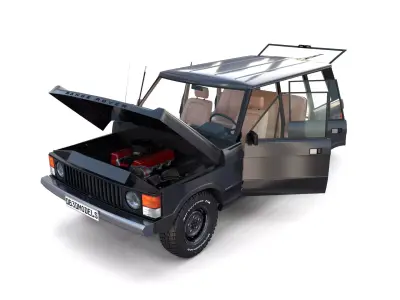 Range Rover Classic with chassis and interior v3 3D model