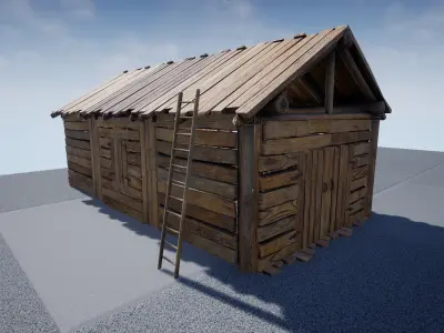 Survival Series - Carpenter and Sawmill Low-poly 3D model