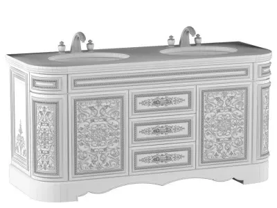 Arabic Furniture bathroom  Curbstone in oriental style 3D model