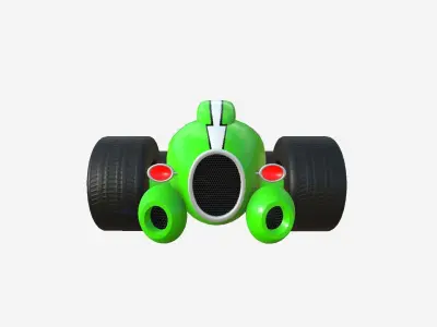 Cartoon Kart B03 Green - Vehicle Racing Design Low-poly 3D model