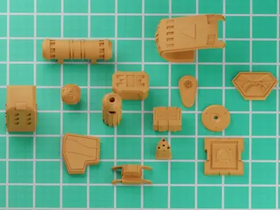 sci fi Pieces   Low-poly 3D model