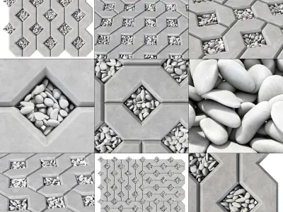 Ecoparking square stone thick 3D model