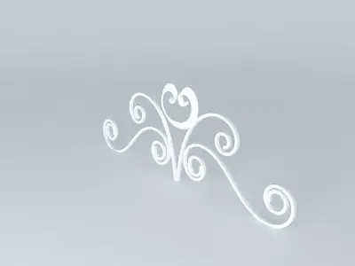 decor silver scroll design Free 3D model