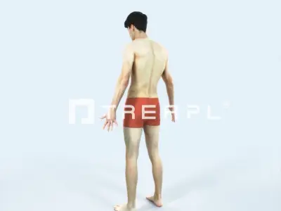 Prime J Beach Animated Rigged Sports Man Low-poly 3D model