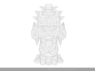Stylized Totem - AI Low-poly 3D model purchase