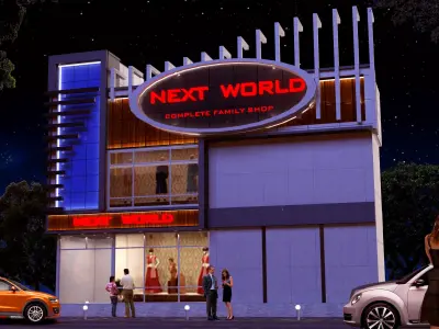 cummercial building Low-poly 3D model