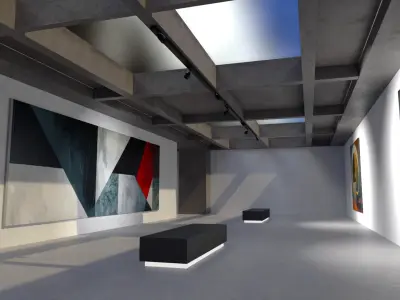 Painting Galary VR Environment  Low-poly 3D model