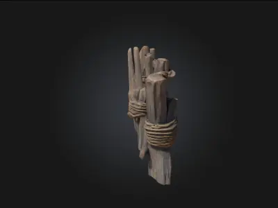 Rustic Wooden Fence  Simple Craftsmanship for Natural  3D model