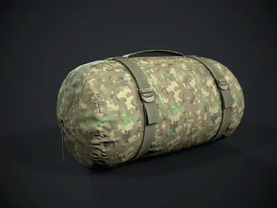 Sleeping bag 2 color options Low-poly 3D model