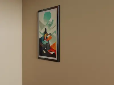 Framed Artwork Cubist Portrait 1 3D model
