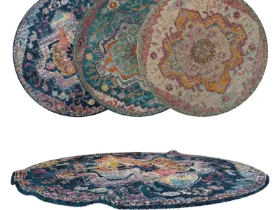 Round Rug Set 57 3D model