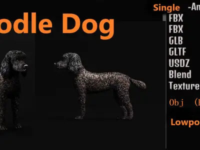 Poodle Dog Low-poly 3D model
