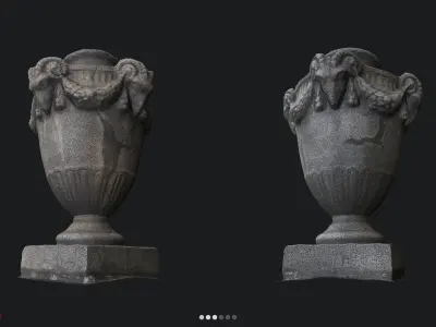 Photogrammetry model Column and optimized LP Free low-poly 3D model