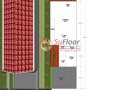 House 6x23m code 624 - Sketchup 3D model 3D model 3D model