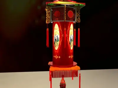 Chinese Palace Lantern 3D model 21