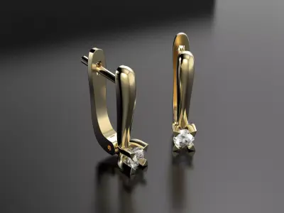 Big diamond earrings  3D print model