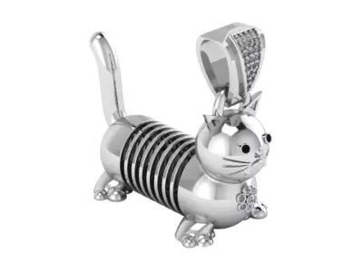 Gold Cat Pendant 3D print model