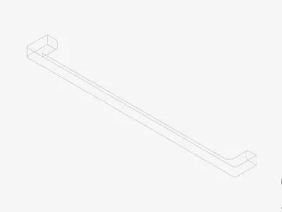 Towel Rail - Single - Luxury - Glide - 600mm Low-poly 3D model
