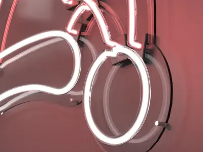 Santa Hat - Neon Sign 3D model