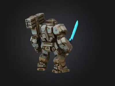 Guardian Mech Low-poly 3D model