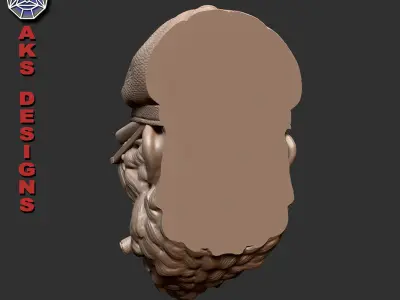 Gangster gorilla smoking with hat Bas relief 3D print model