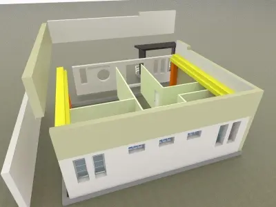 Modern precasted house 3D model