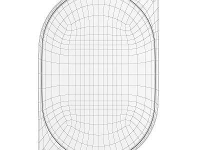 Cat Eye Metal Wall Mirror Low-poly 3D model