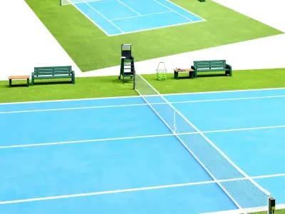 Tennis court Low-poly 3D model purchase