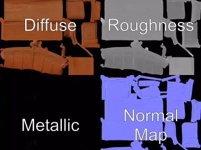 Classic Leather Sofa model pack Low-poly 3D model