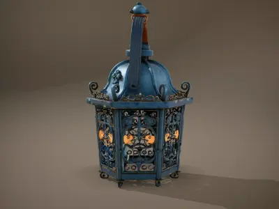 Ornate Iron Lantern model pack Low-poly 3D model