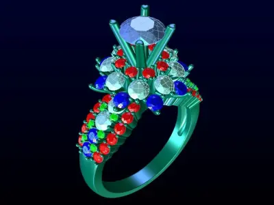 Luxury Engagement Ring 3D print model