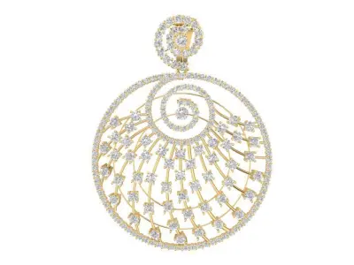 Luxury Spiral Diamond Pendant 3D Model 900 3D print model