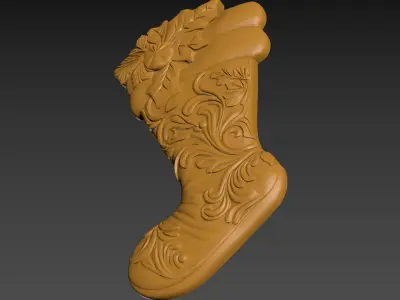 Christmas Stocking Sock Bags Relief 3D print model