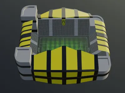 Football Stadium - Borussia Dortmund  Low-poly 3D model