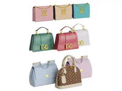 Bags Wardrobe Set BLENDER 3D Model Cycles 3D model