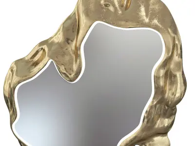 Crete luxury art design Melted Mirror Vertical 3D model