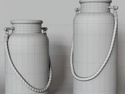 Candle in a jar Low-poly 3D model