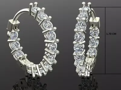 Women Diamond Earrings 3D print model 74