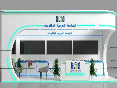 booth 6x3 two side open  3D model