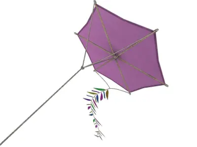 Wooden Kite PBR LP Low-poly 3D model