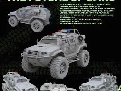 3D Printable Police Tactical Vehicle 3D print model