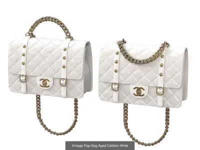 Vintage Flap Bag Aged Calfskin 3D Model Pack