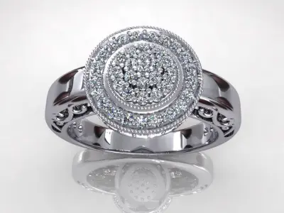 Halo Diamond Ring 34 3D print model