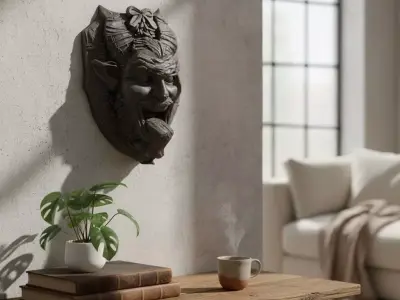 krampus medal decoration christmas 3D print model