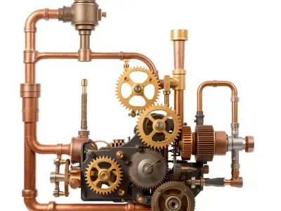 Vintage Industrial Gear model pack Low-poly 3D model